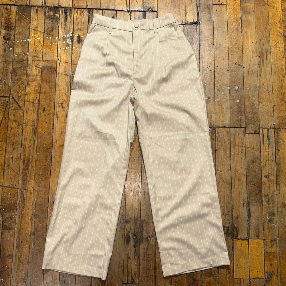 Divided H&M Pants Women's Size 6 Beige Striped High Rise Comfort Slash Pocket